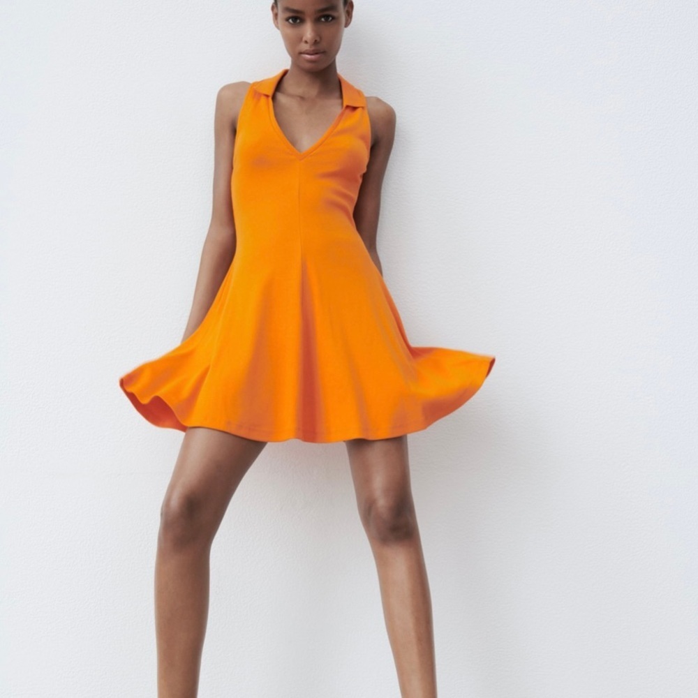 NEW Zara orange tennis mini dress BLOGGERS FAVORITE!!